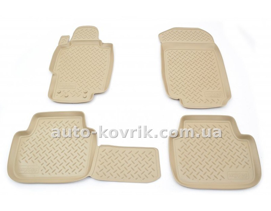 Полімерні килими салону для Хонды Аккорд 2002-2008 бежеві