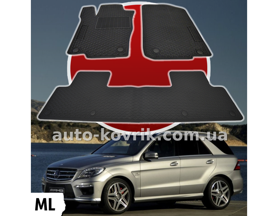 Mercedes ML W-166 2011-2019 Оригінальні килимки HAVOC гумові в салон — додаткове фото