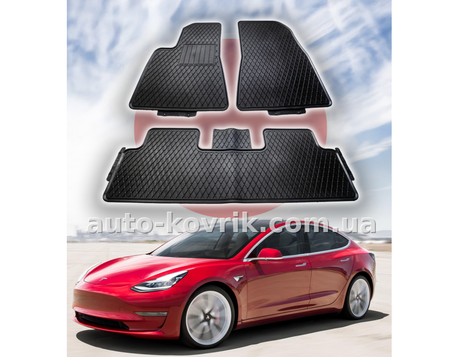 Tesla Model 3 2017-2024 Оригінальні килимки HAVOC v2 — додаткове фото