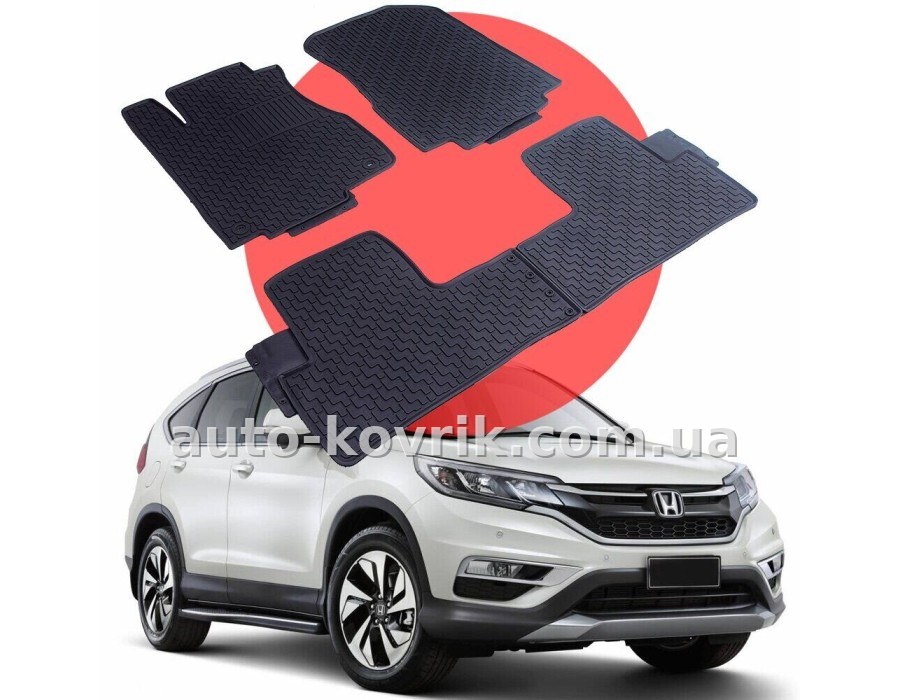 Honda CRV USA 2012 2013 2014 2015 2016 2017 Оригінальні килимки HAVOC гумові в салон повний комплект — додаткове фото