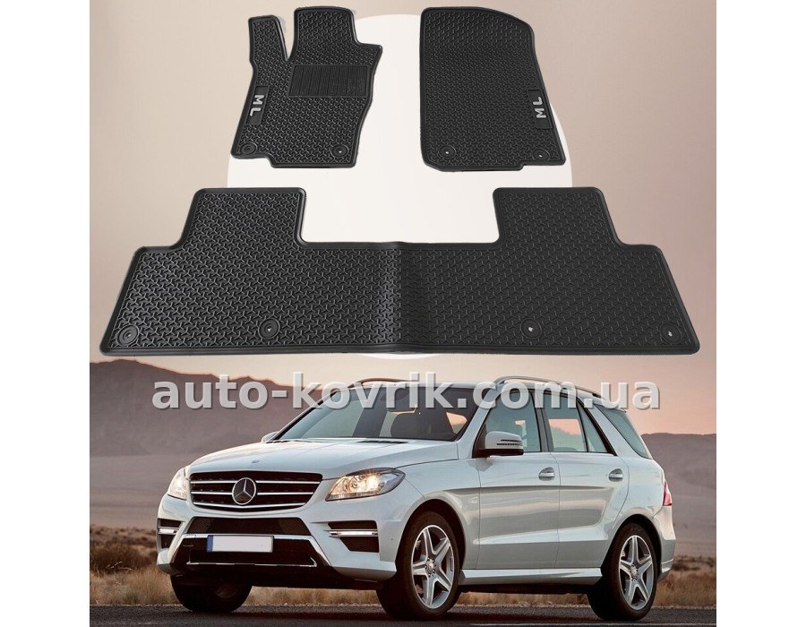 Mercedes ML W-166 2011-2019 Оригінальні килимки HAVOC гумові в салон повний комплект — додаткове фото