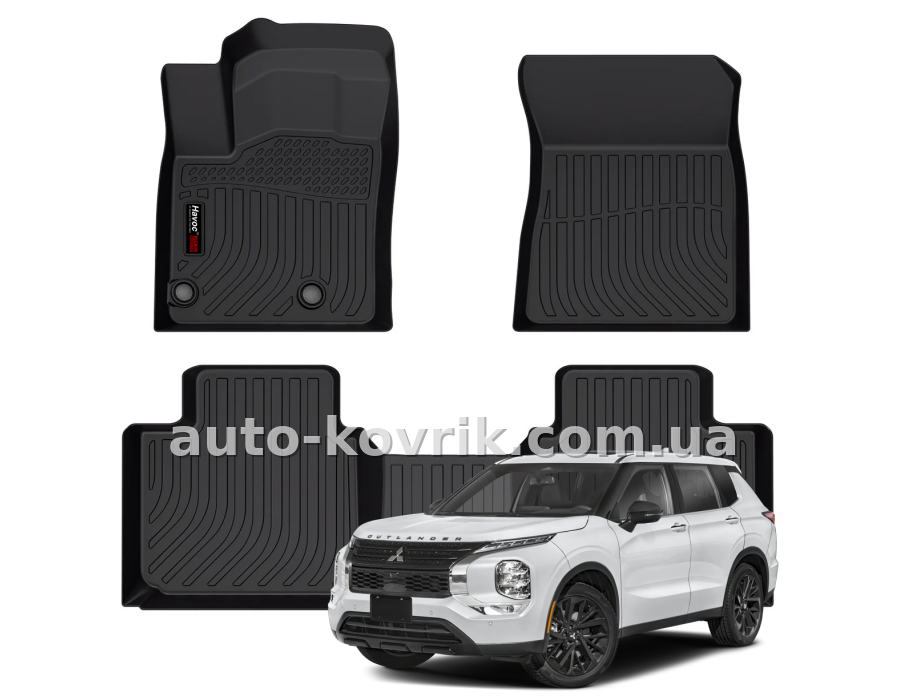 Всепогодні килимки в салон Mitsubishi Outlander Front 2-Row 2022-2024 Havoc™ Maximum Coverage — додаткове фото