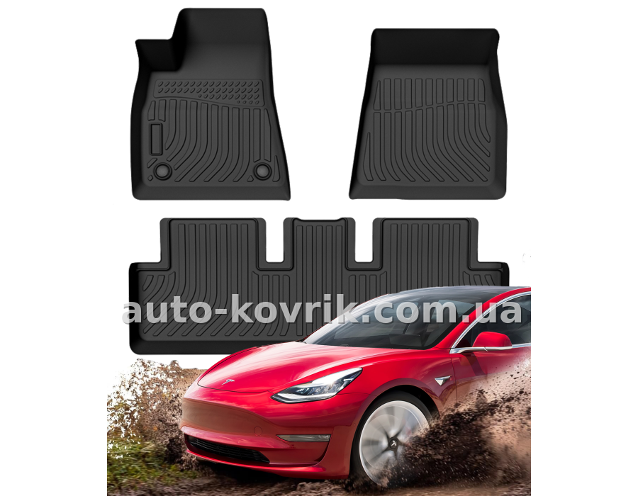 Всепогодні килимки в салон Tesla Model 3 2017-2024 Havoc™ Maximum Coverage — додаткове фото
