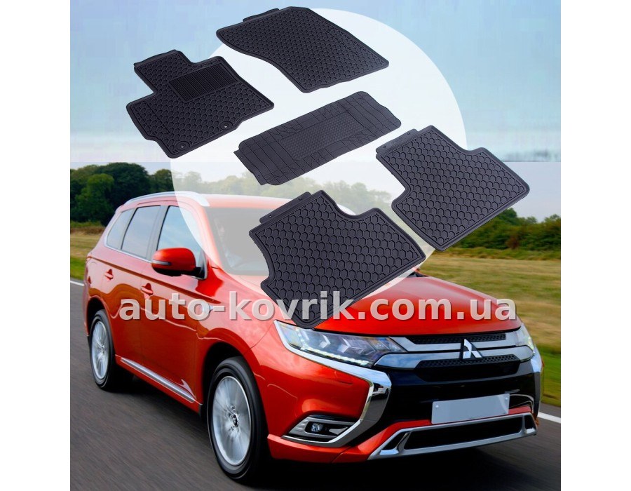 Mitsubishi Outlander c 2012 Оригінальні килимки HAVOC гумові в салон повний комплект — додаткове фото