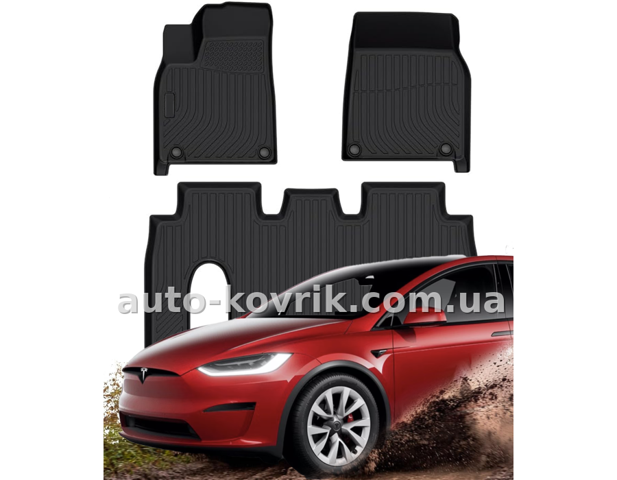 Всепогодні килимки в салон Tesla Model X 2022-2024 6 seater Havoc™ Maximum Coverage — додаткове фото